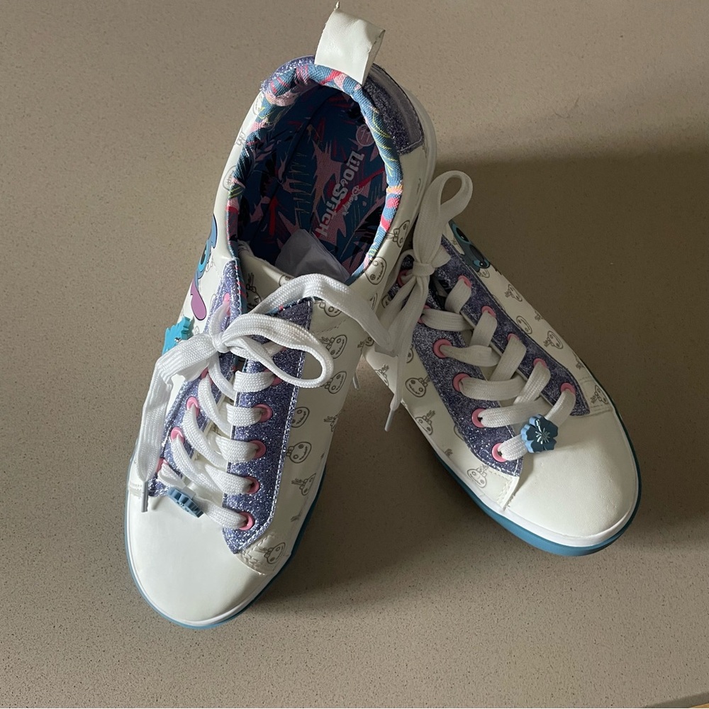 Disney Lilo & Stitch Ohana White Purple Women's Sneakers Size 11